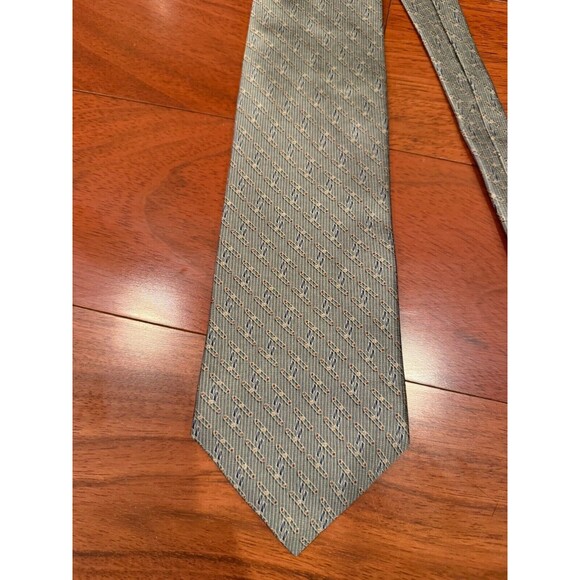 BILL BLASS BLACK LABEL Abstract Silk Tie Vintage Green Art Deco Design 58" x 4" - Picture 3 of 9